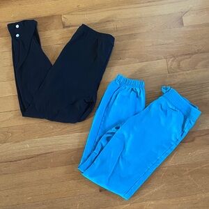 Place Kids' Sz 10/12 Black with Rhinestone Ankle Buttons and Teal  Sweatpants